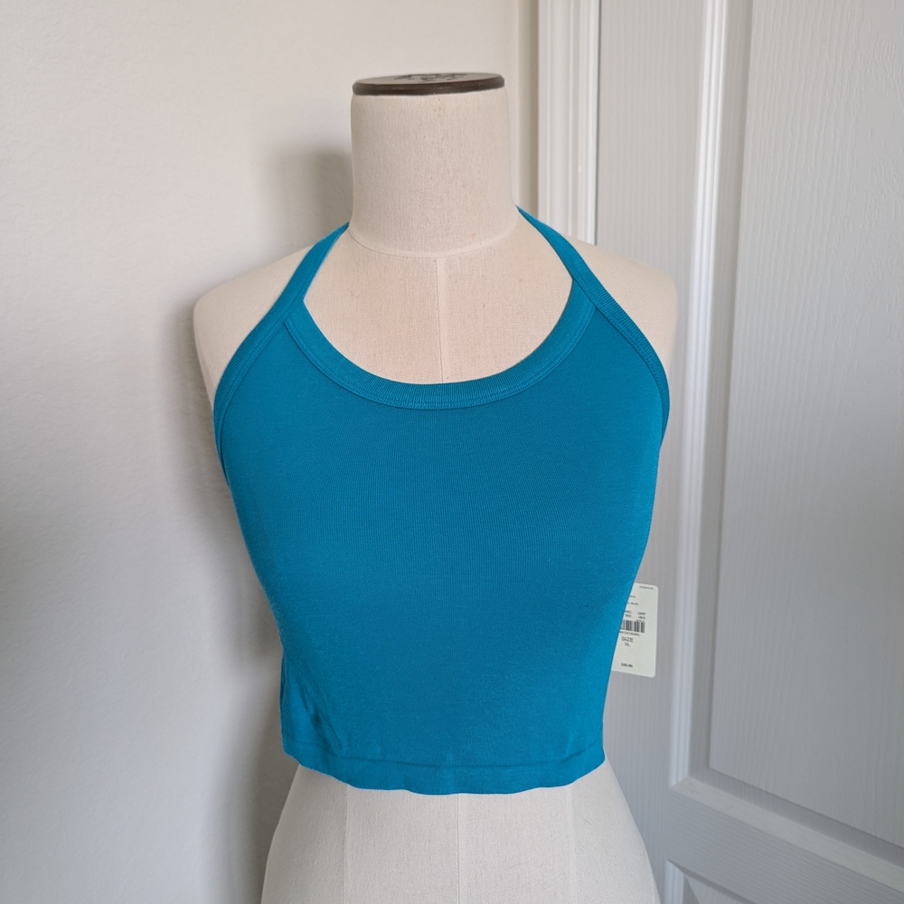 Teal Halter Crop Top